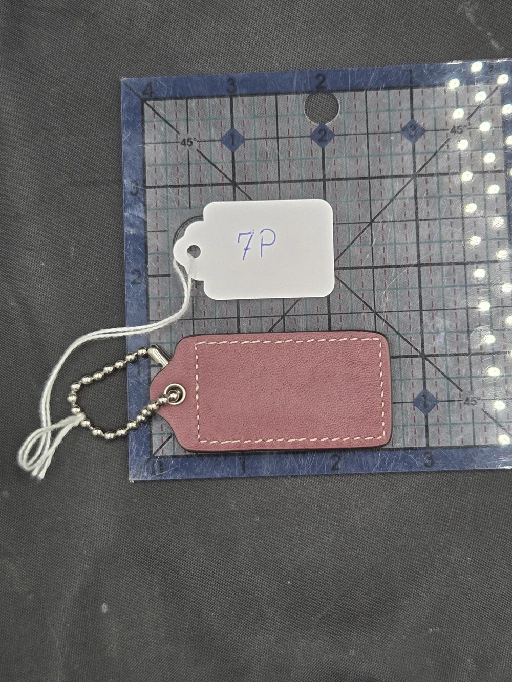 Coach Burgundy Leather Luggage Tag